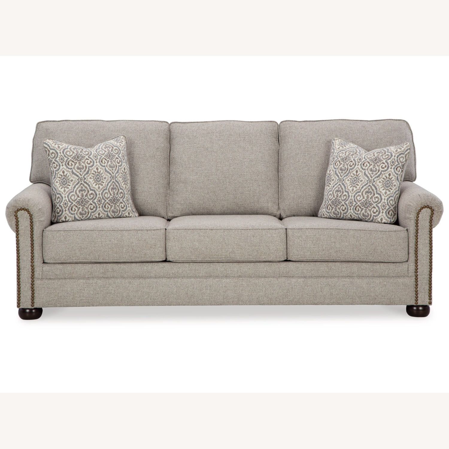 Ashley Furniture Light Gray Fabric 3+ Seater Sofa - image-9