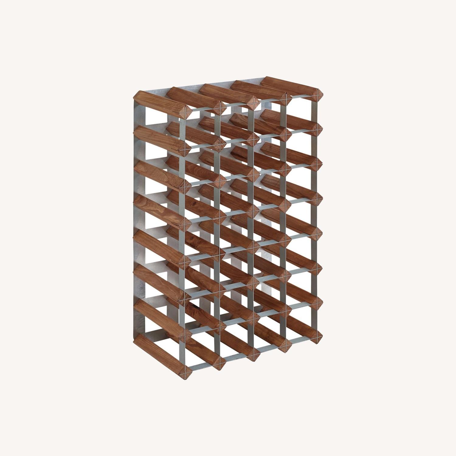 World Market Industrial Wood and Metal Wine Rack - image-0