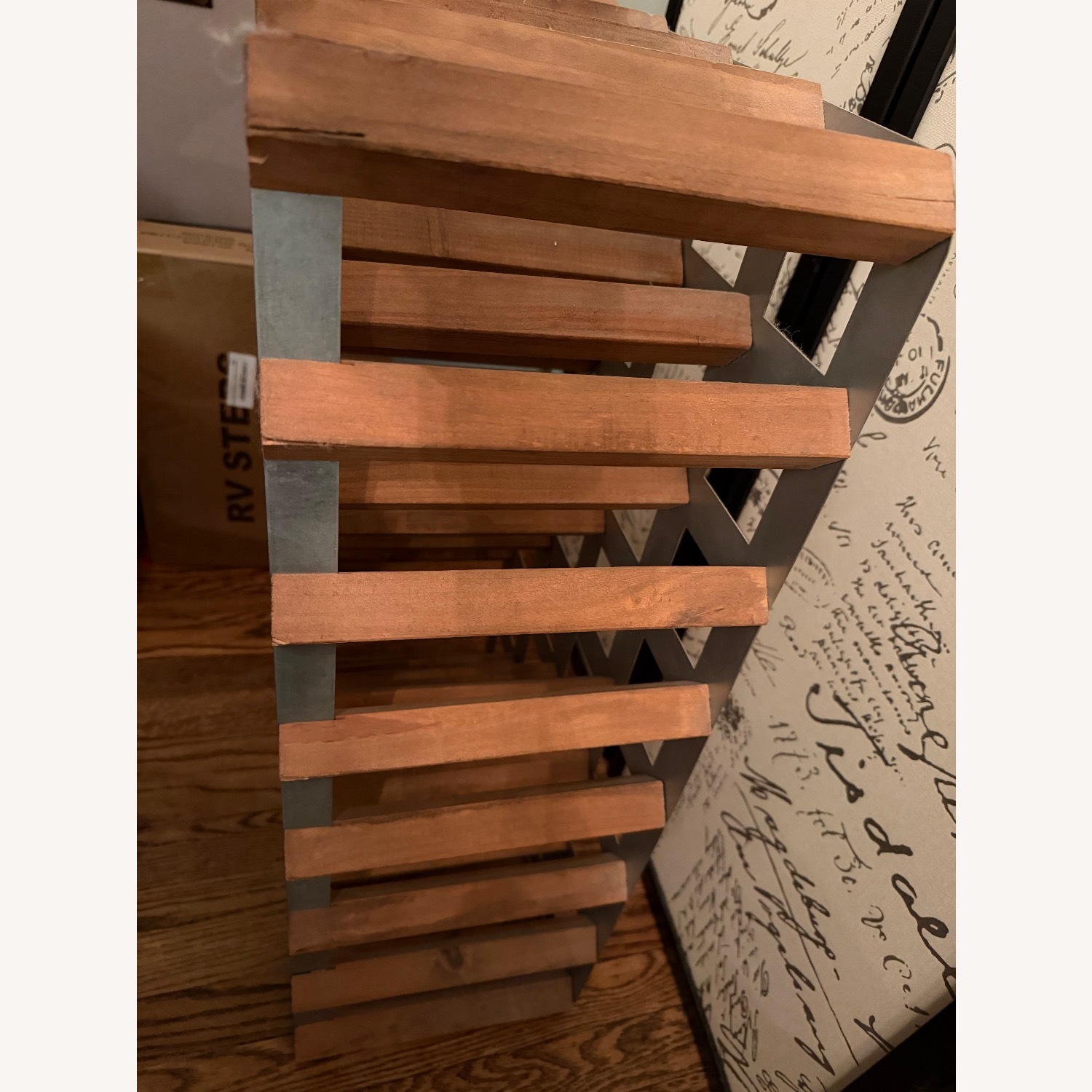World Market Industrial Wood and Metal Wine Rack - image-3