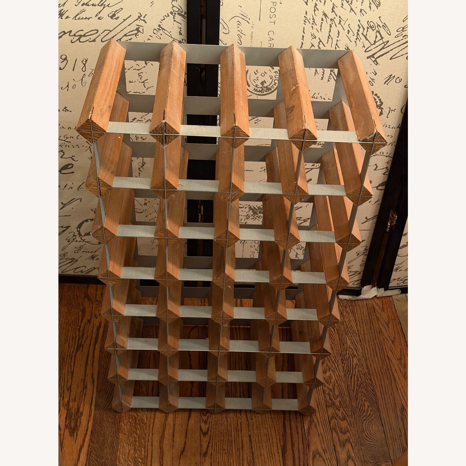 World Market Industrial Wood and Metal Wine Rack - image-1
