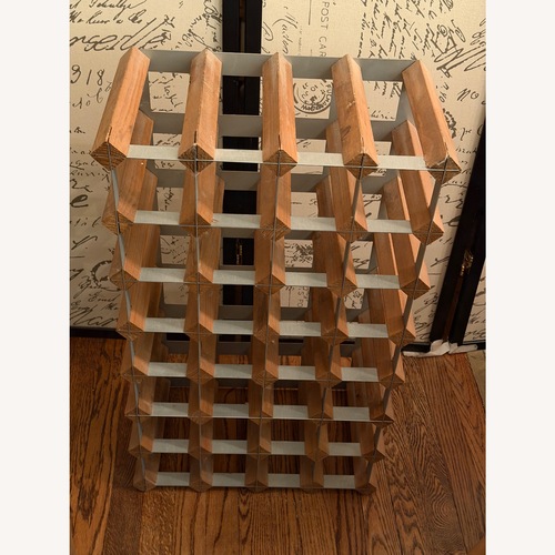 Used World Market Industrial Wood and Metal Wine Rack for sale on AptDeco