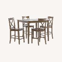Living Spaces Light Gray Wood Dining Set