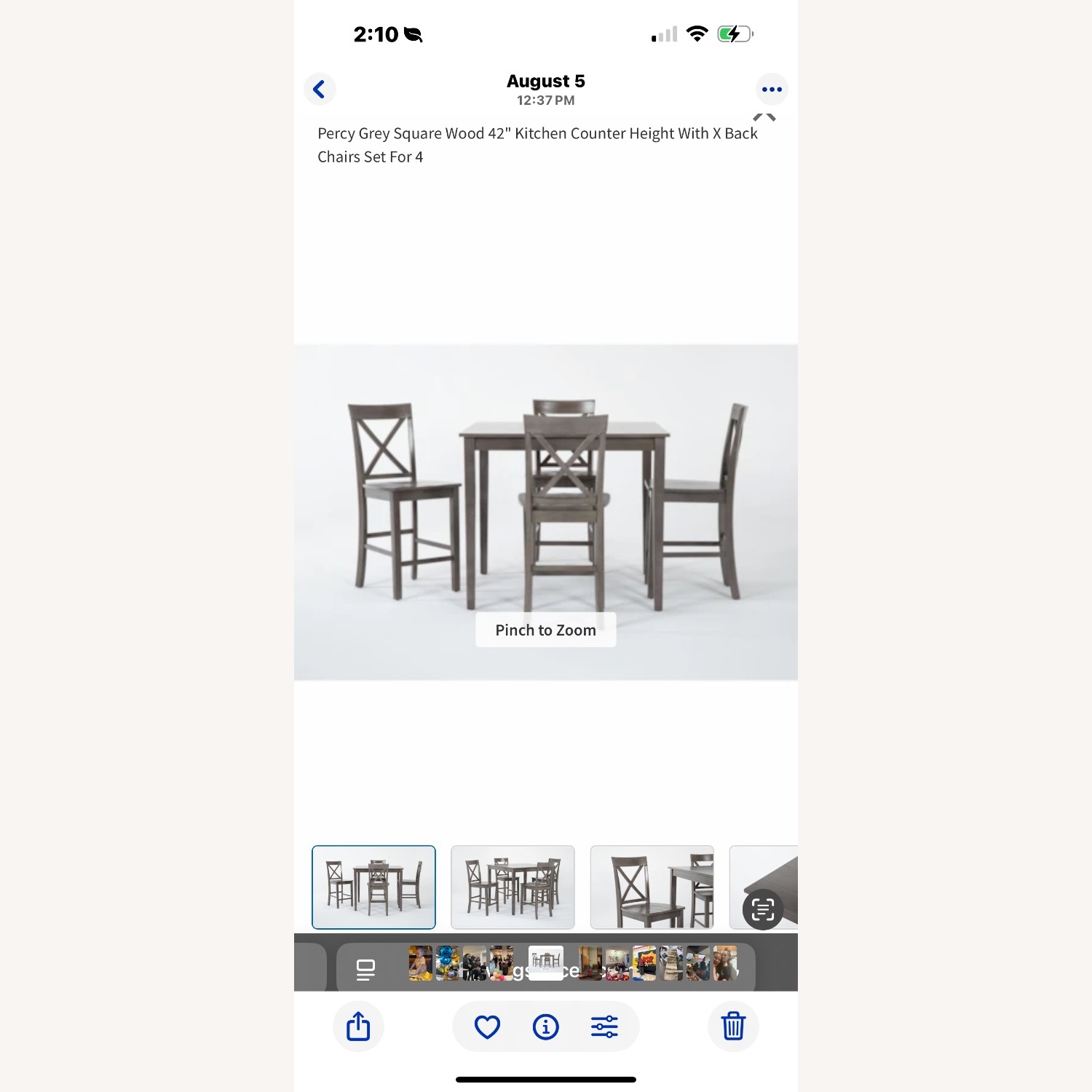 Living Spaces Light Gray Wood Dining Set - image-1