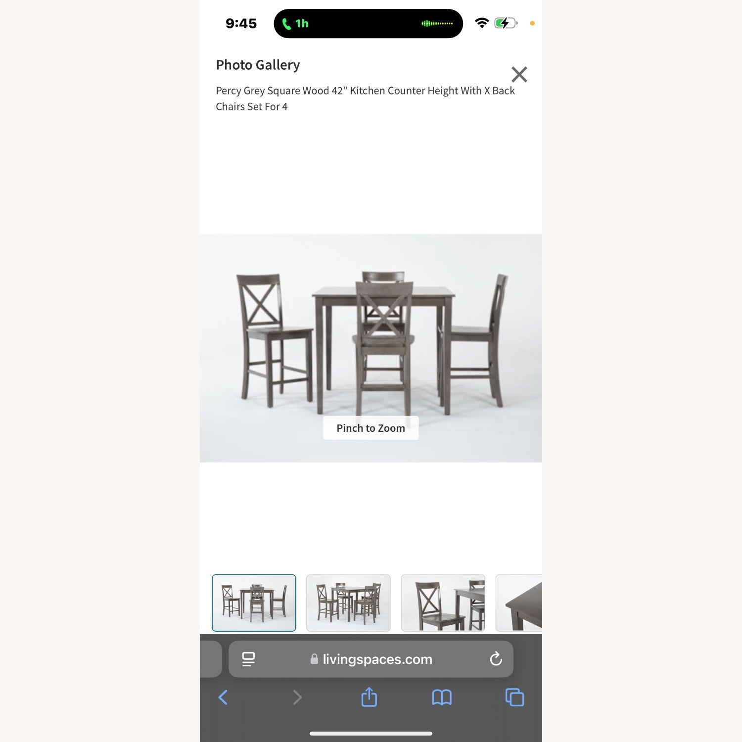 Living Spaces Light Gray Wood Dining Set - image-2