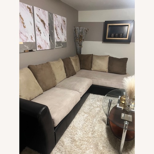 Used Ashley Furniture Light Brown Suede 3+ Seater Sofa for sale on AptDeco