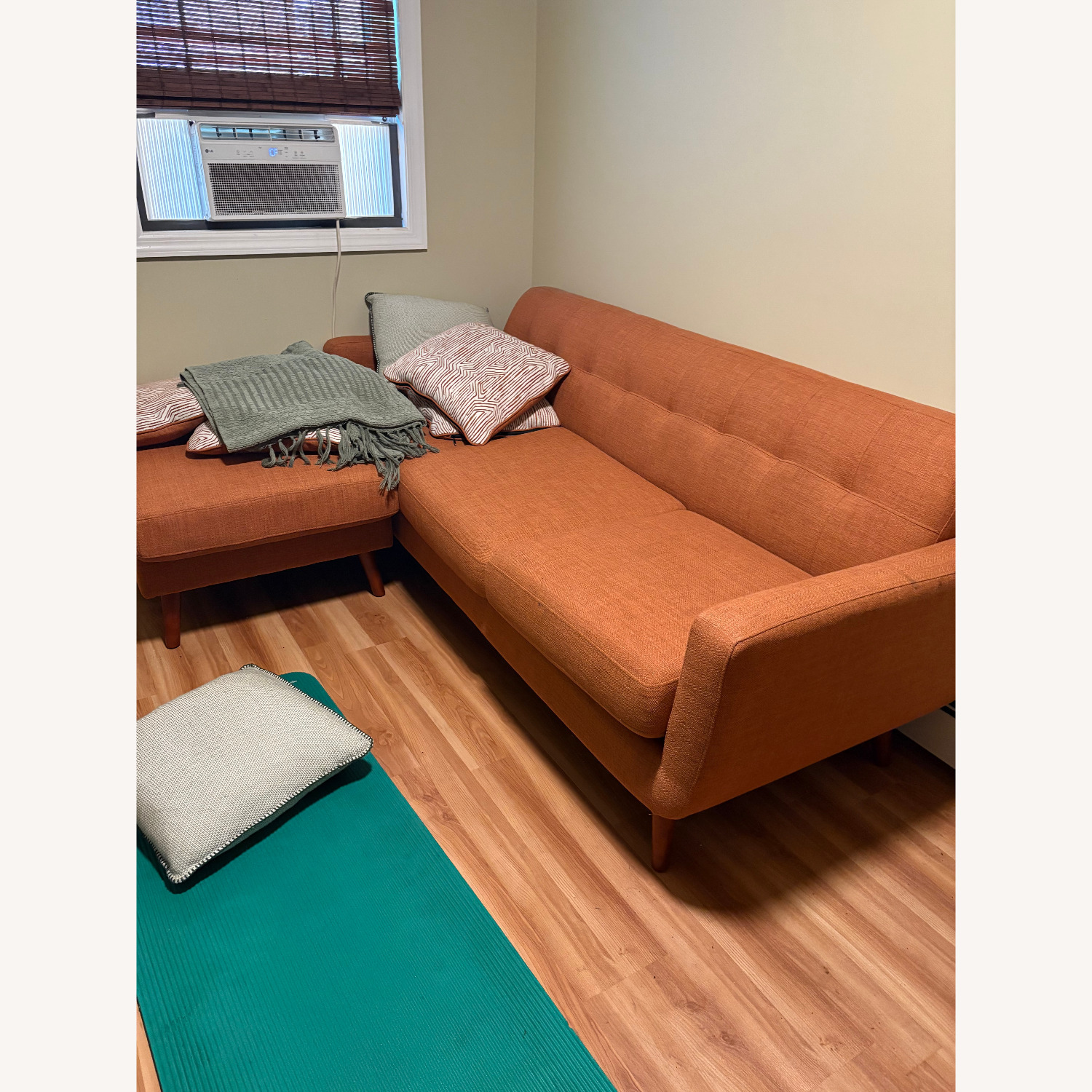 Bob's Discount Furniture Orange 2 Piece Sectional - image-2