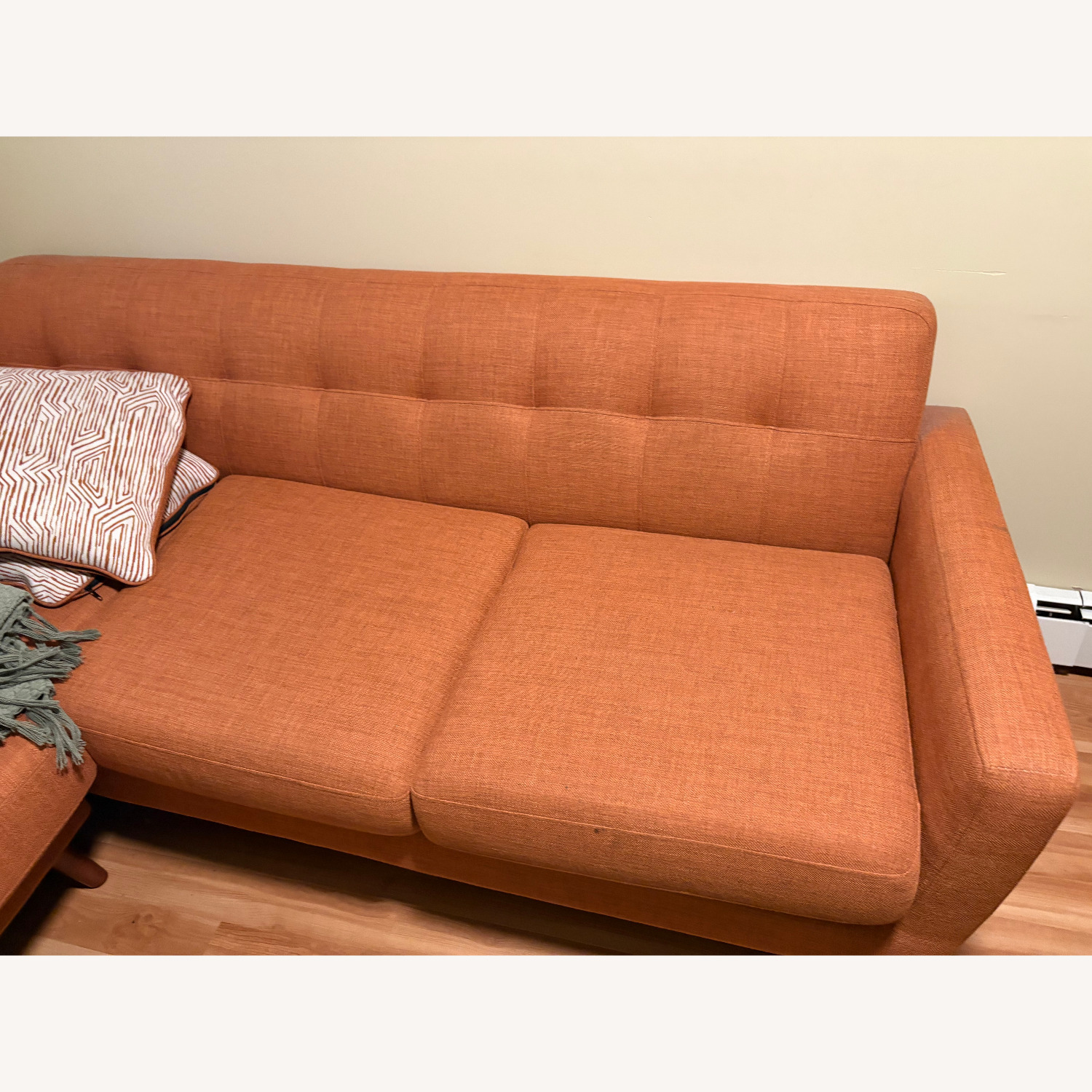 Bob's Discount Furniture Orange 2 Piece Sectional - image-1