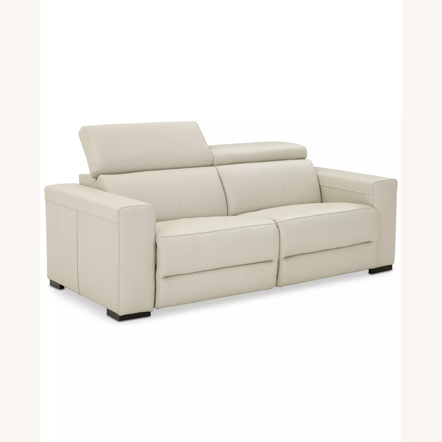 Macy's Leather Light Gray Sectional Sofa - image-6