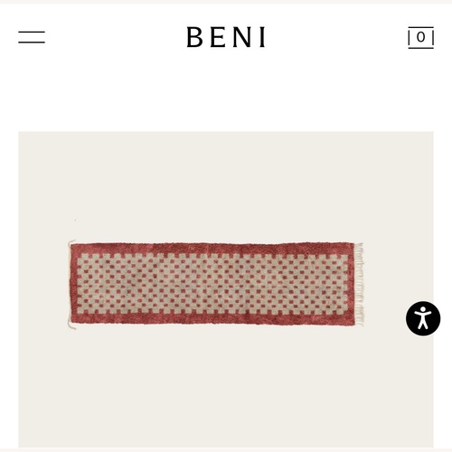 Used Beni Rugs Pink Wool Runner Rug 3' x 9' for sale on AptDeco