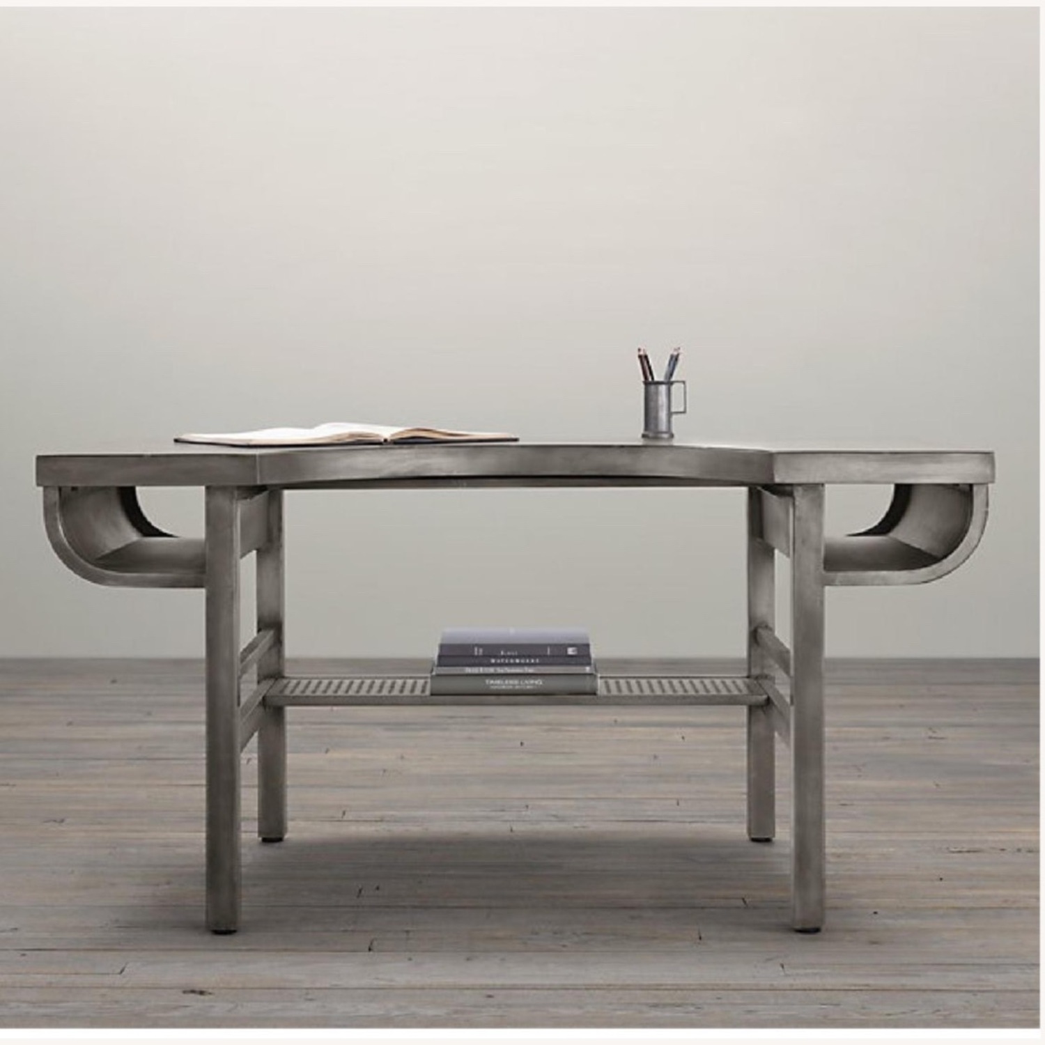 Restoration Hardware French Factory Metal Desk - image-0