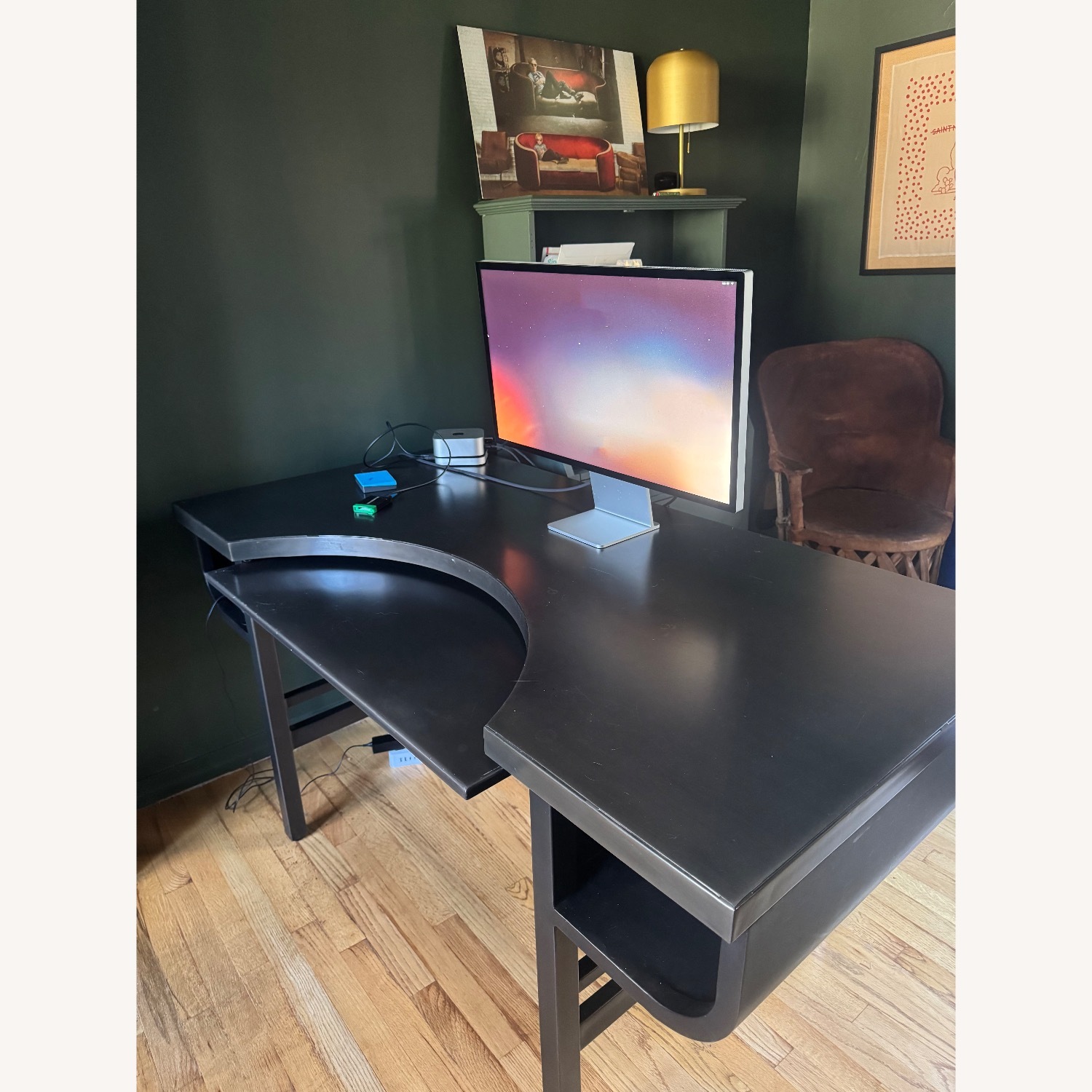 Restoration Hardware French Factory Metal Desk - image-1