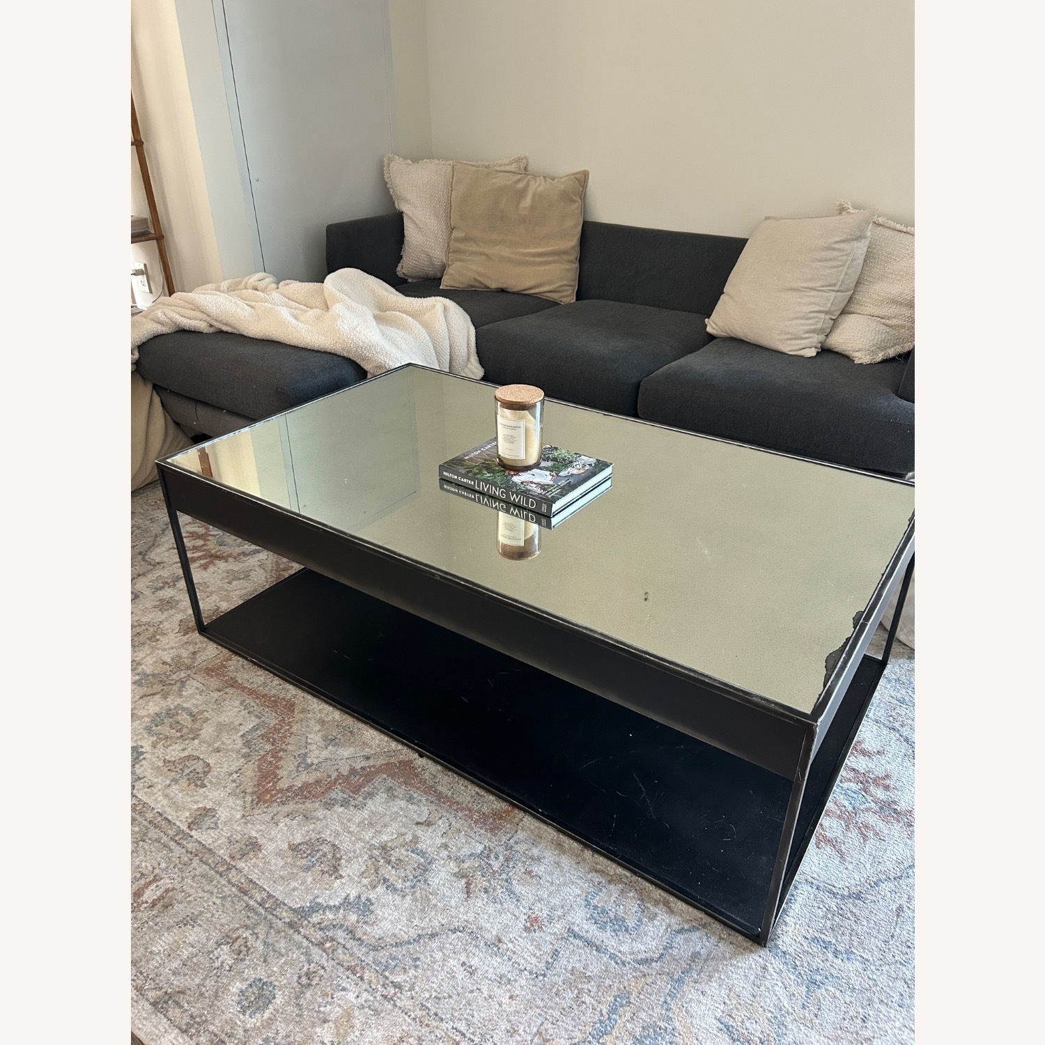 Restoration Hardware Gramercy Black Metal Coffee Table - image-6