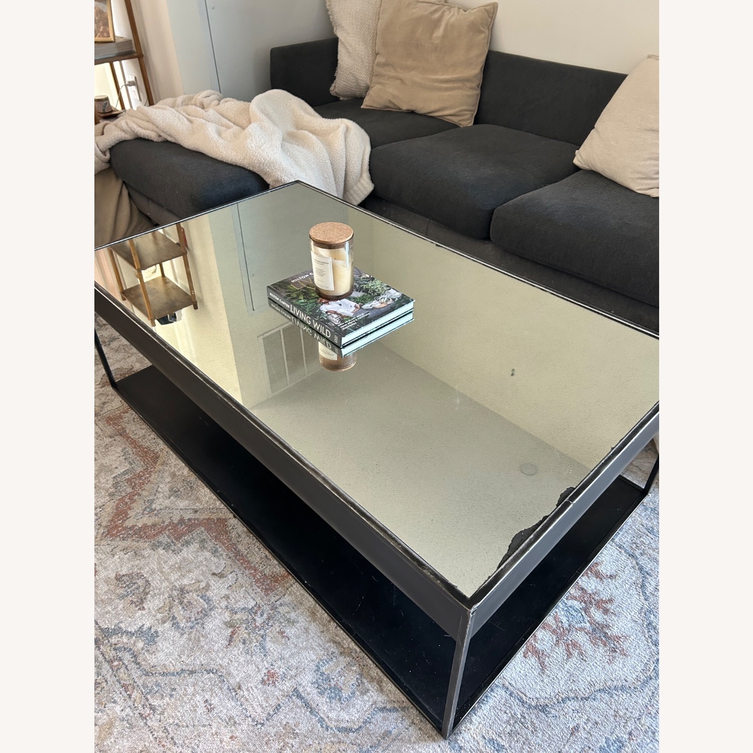Restoration Hardware Gramercy Black Metal Coffee Table - image-1