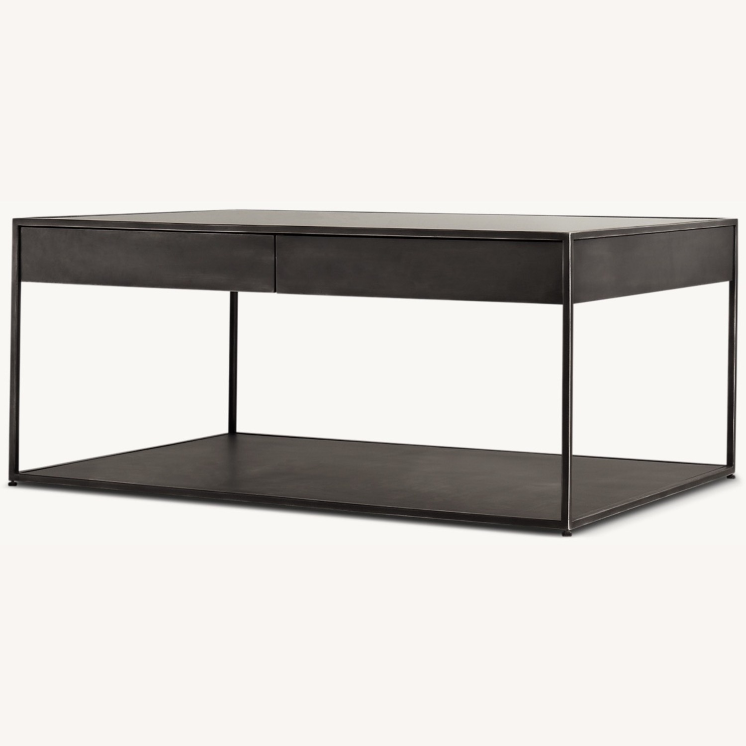 Restoration Hardware Gramercy Black Metal Coffee Table - image-0