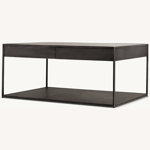 Used Restoration Hardware Gramercy Black Metal Coffee Table for sale on AptDeco