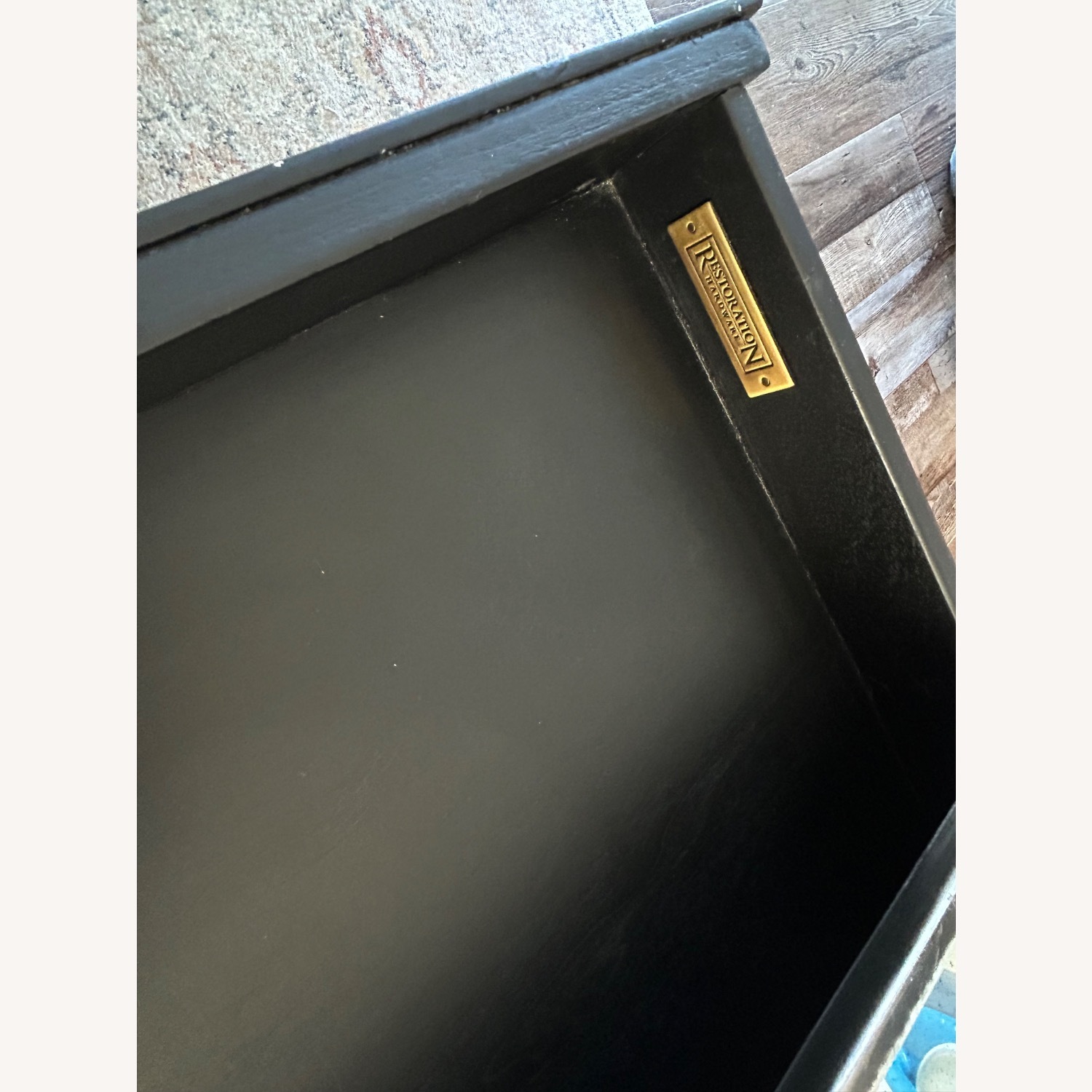 Restoration Hardware Gramercy Black Metal Coffee Table - image-2