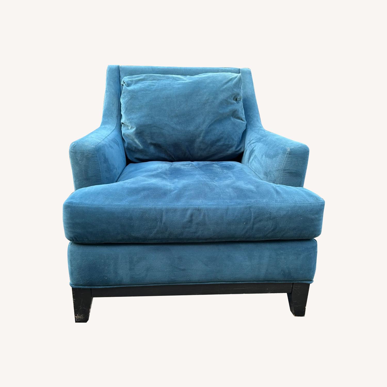 Johnathan Louis  Velvet Chair plus Ottoman - image-0