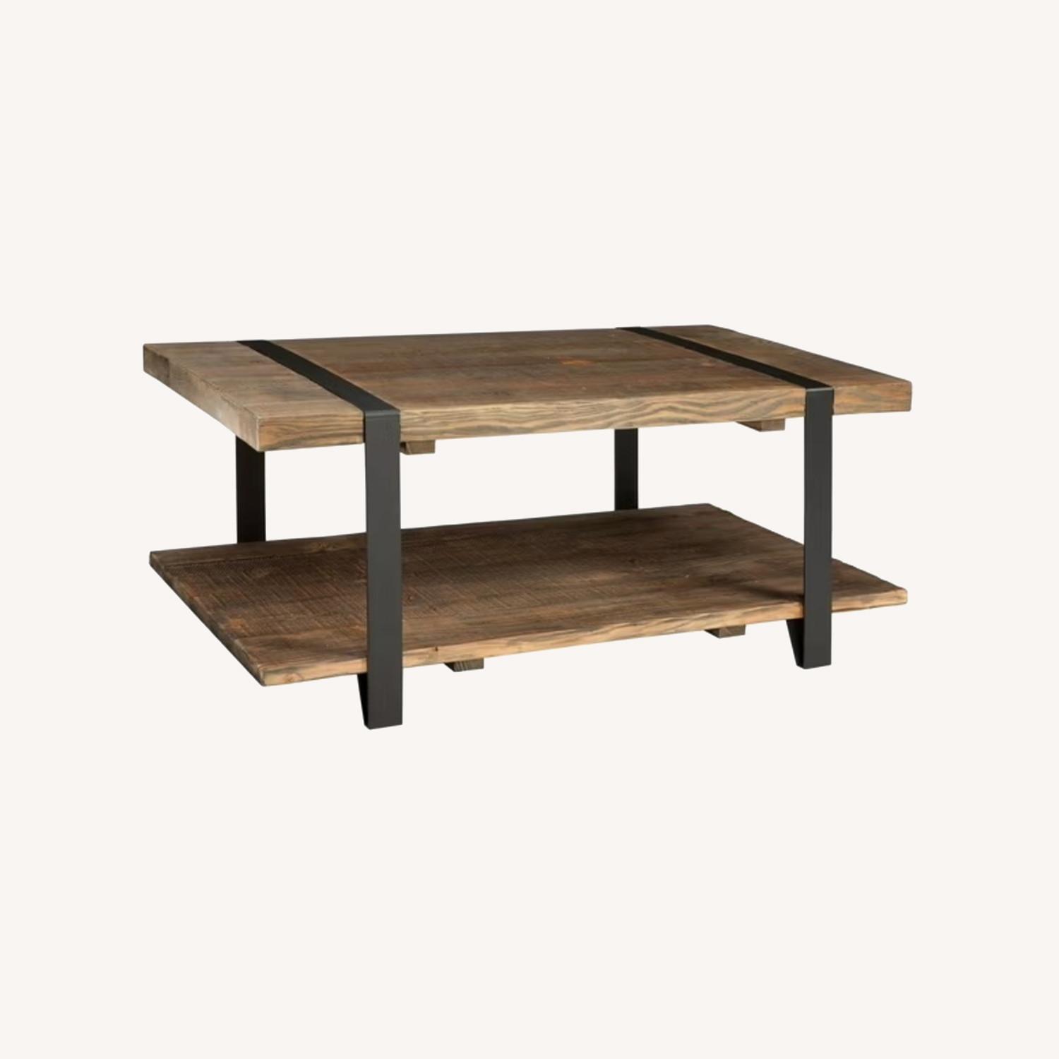  Dark Brown Industrial Coffee Table - image-0