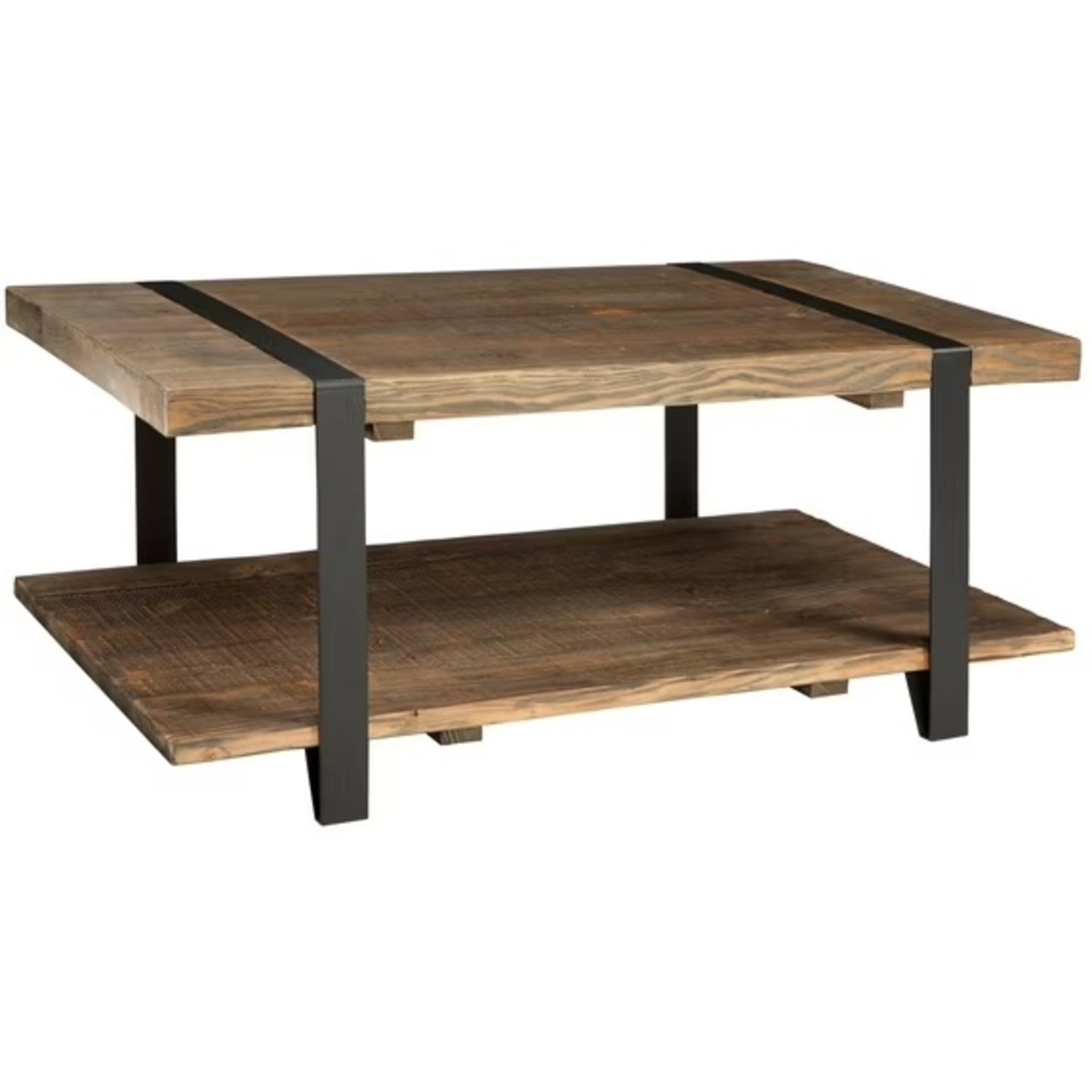  Dark Brown Industrial Coffee Table - image-4
