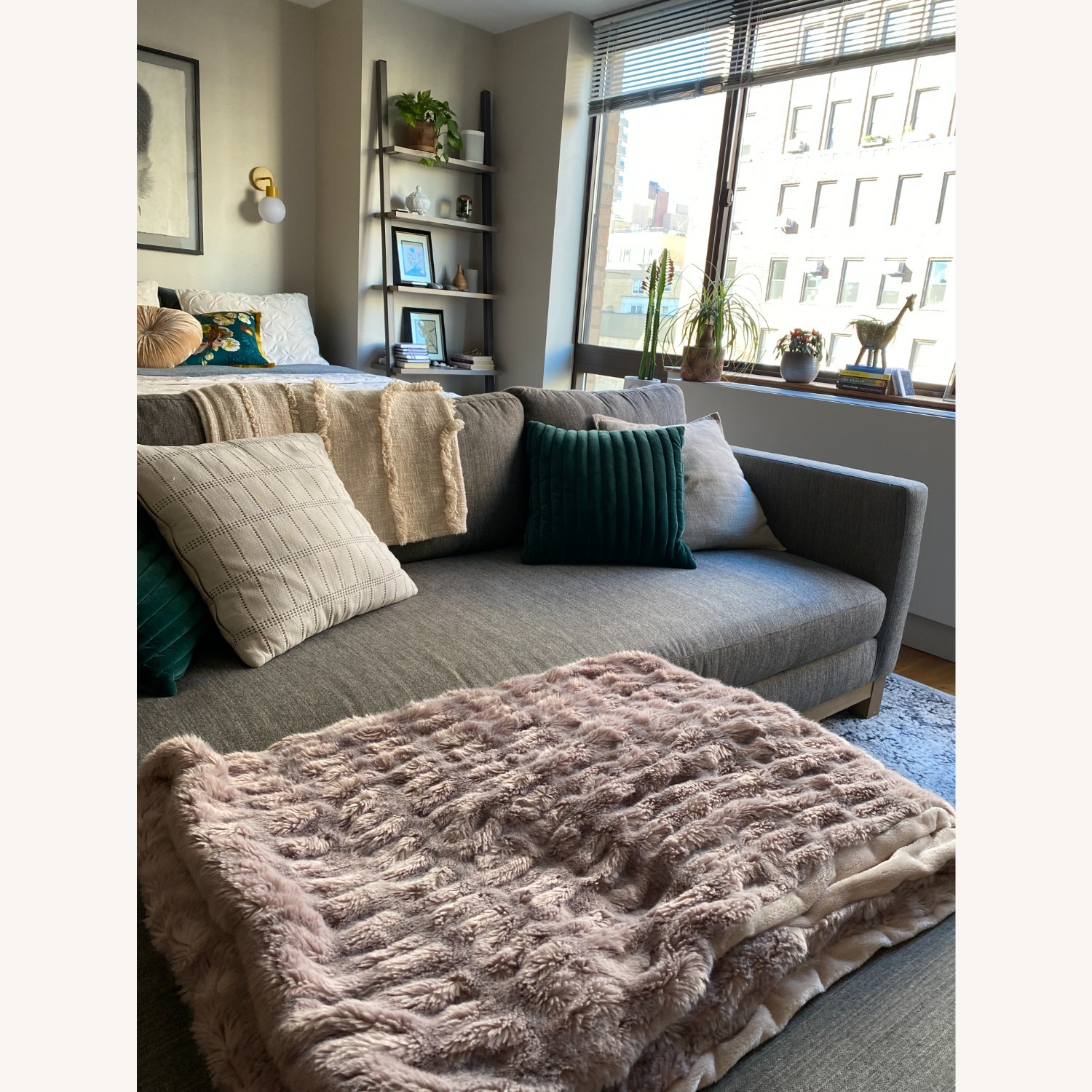 Pottery Barn Jake Gray Sofa and Ottoman - image-2