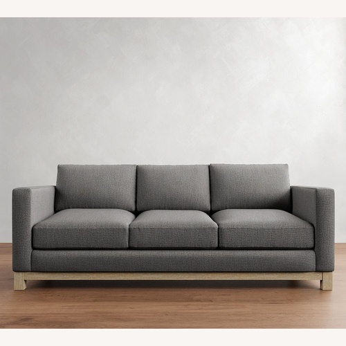 Used Pottery Barn Jake Gray Sofa and Ottoman for sale on AptDeco
