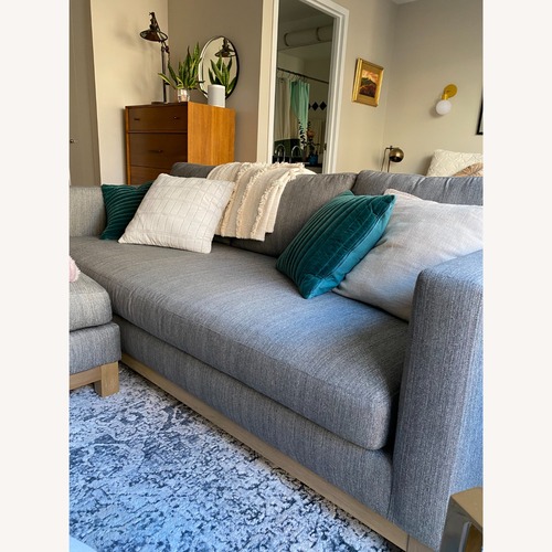 Used Pottery Barn Jake Gray Sofa and Ottoman for sale on AptDeco