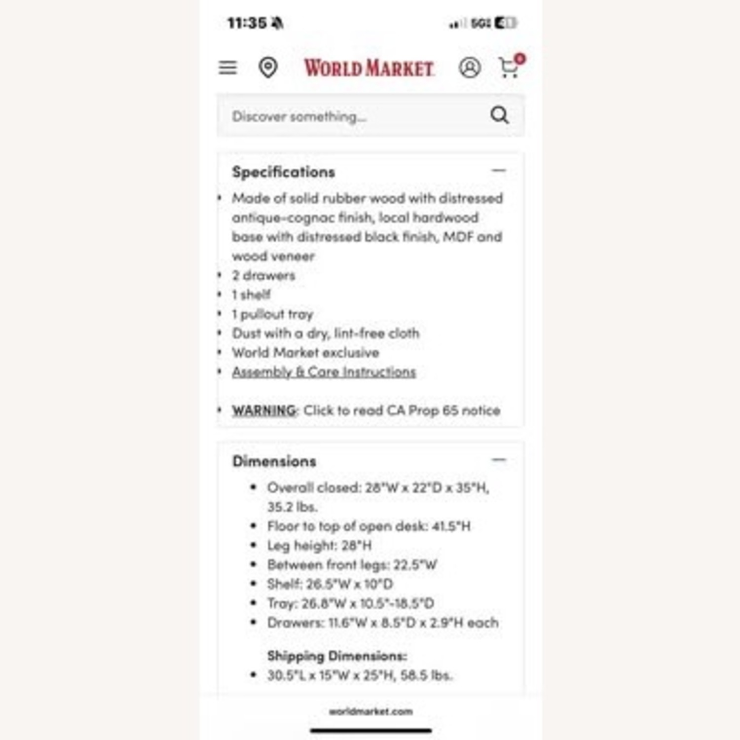 World Market Antique Wood Desk - image-6