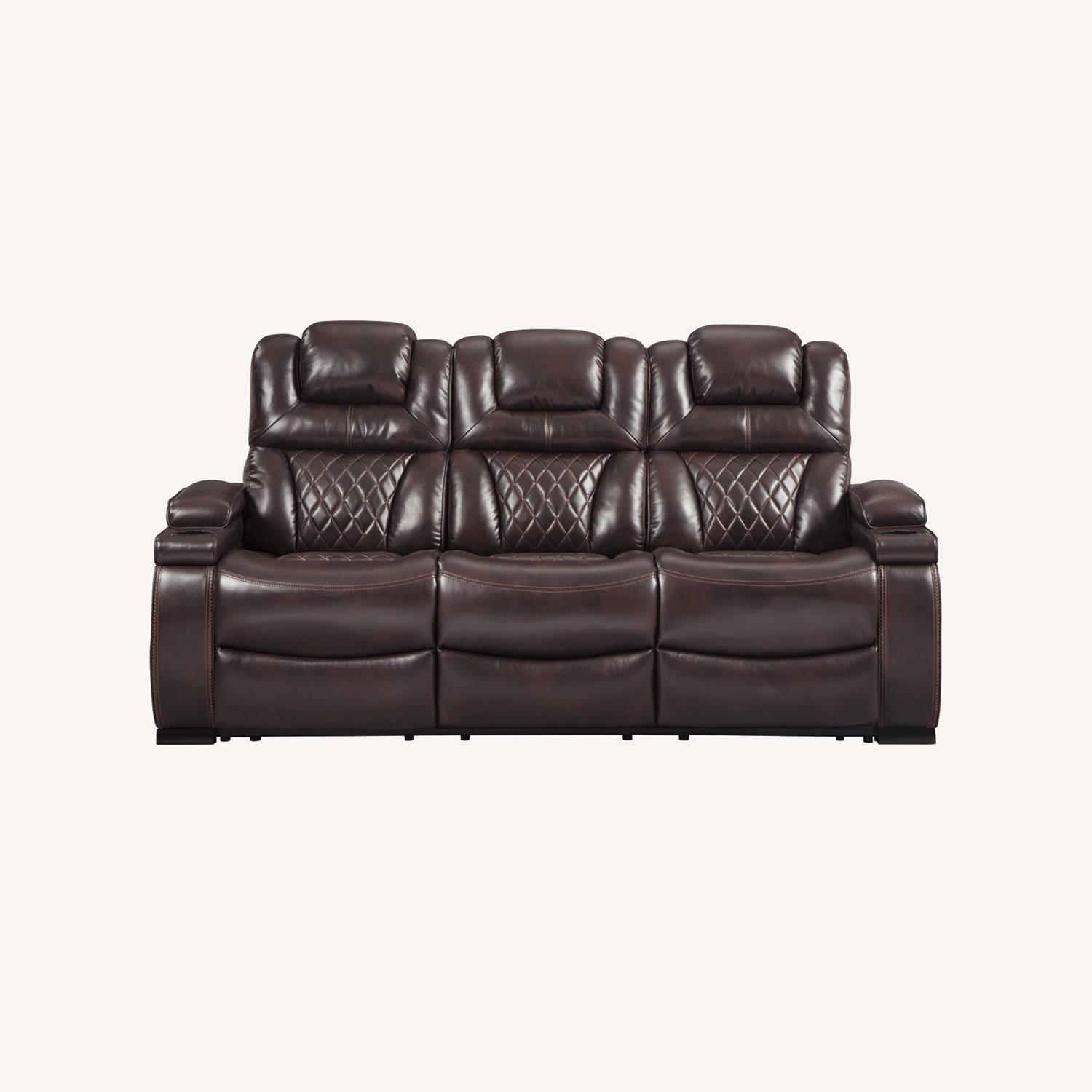 Ashley Furniture Warnerton Dark Brown 3+ Seater Sofa - image-0