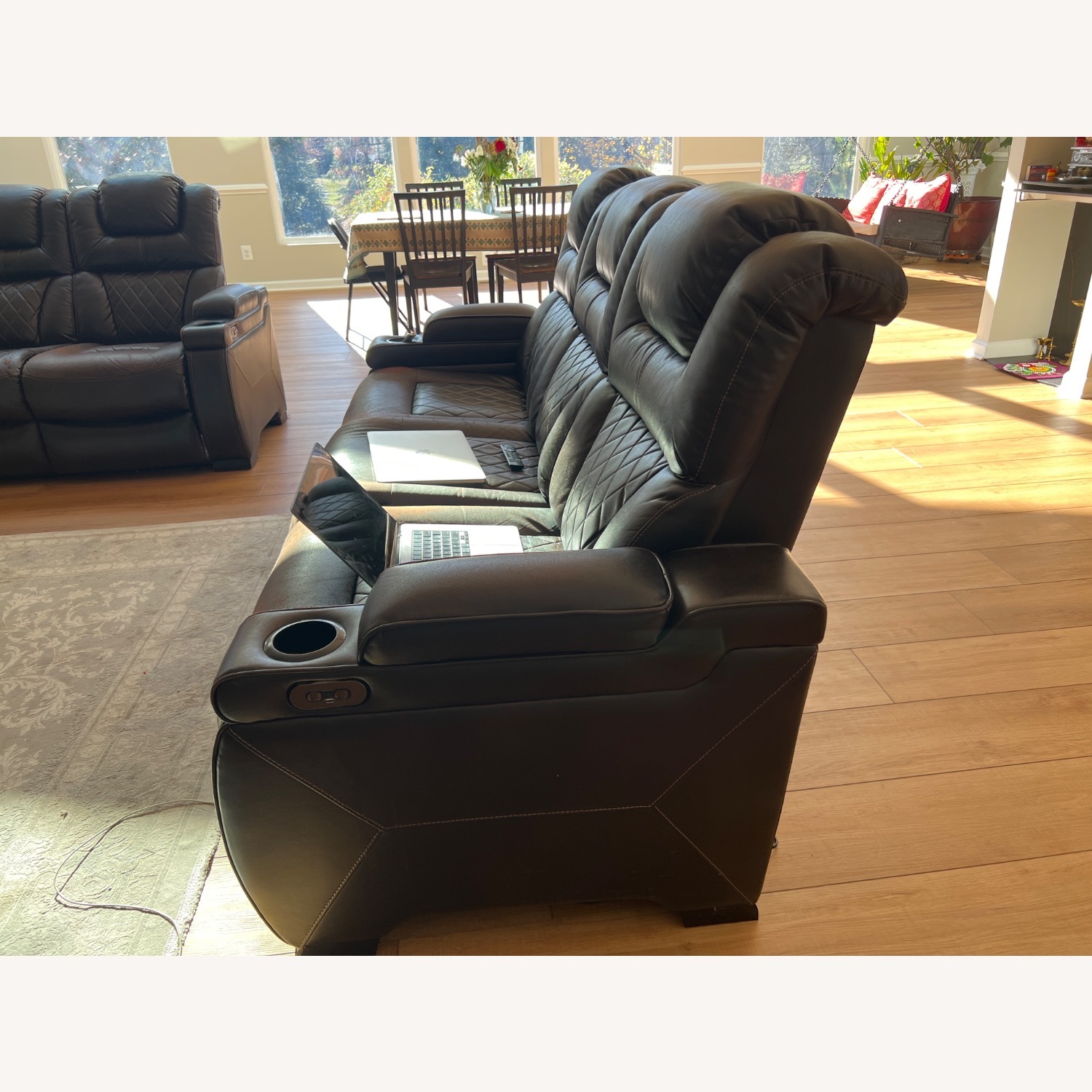 Ashley Furniture Warnerton Dark Brown 3+ Seater Sofa - image-3