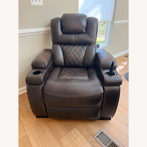Used Ashley Furniture Dark Brown Leather Recliner for sale on AptDeco
