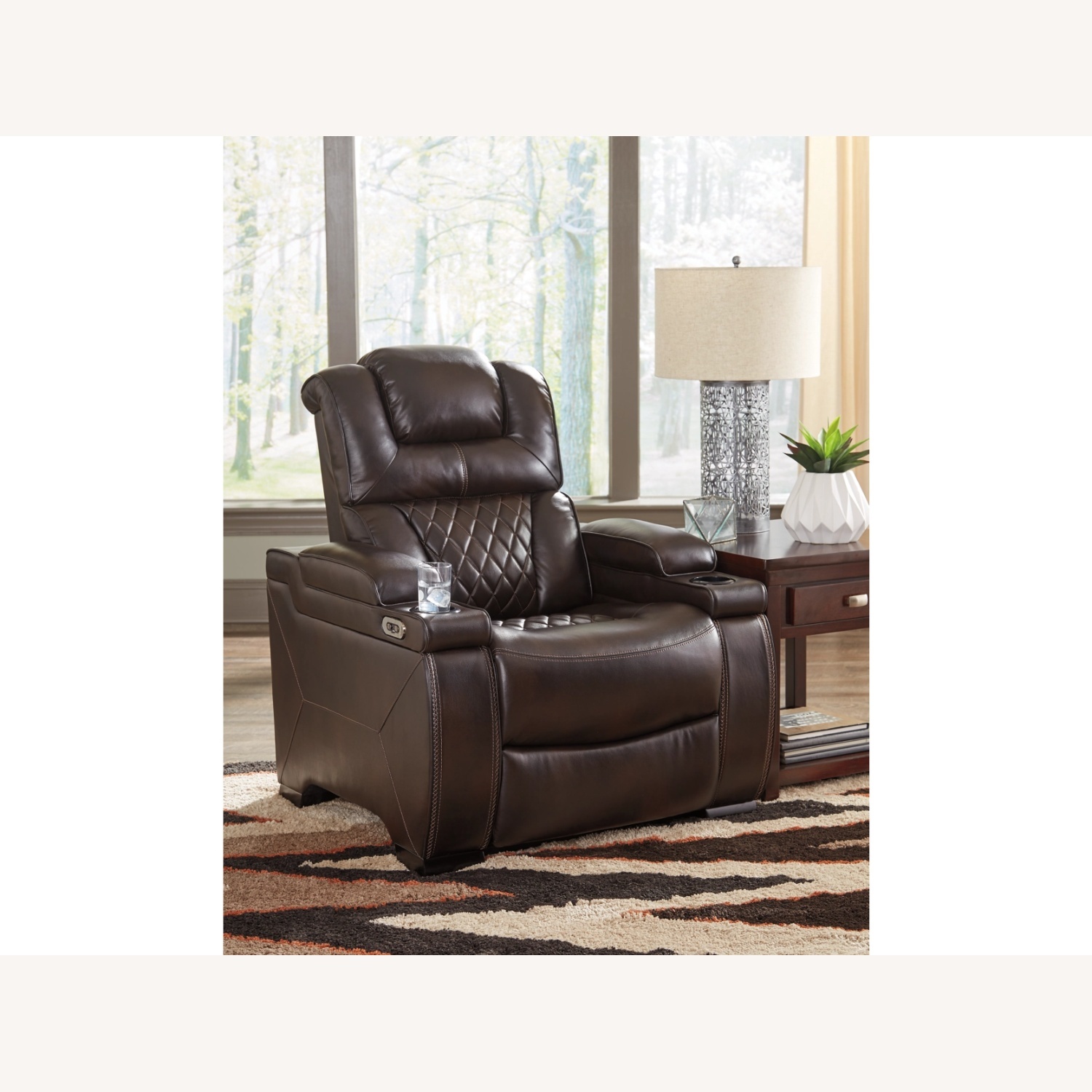 Ashley Furniture Dark Brown Leather Recliner - image-4