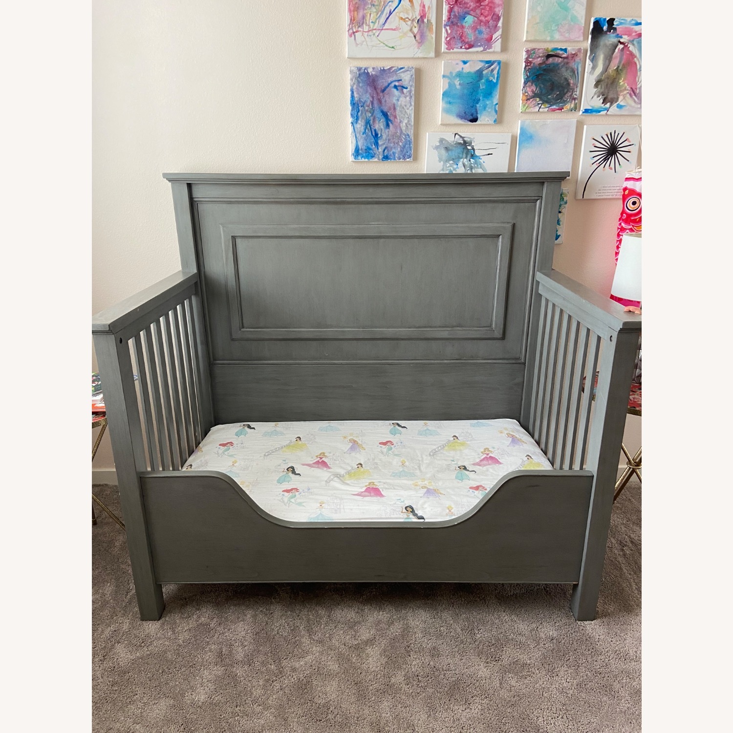 Restoration Hardware Marlowe Light Gray Wood Crib - image-2
