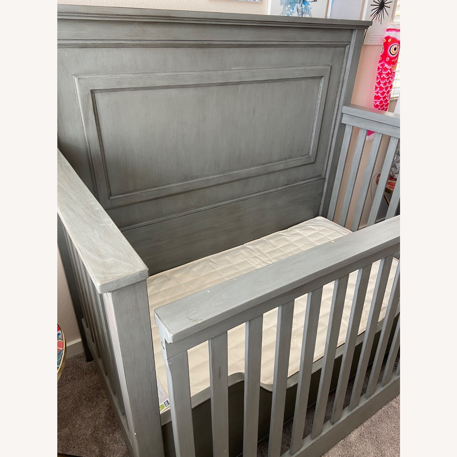 Restoration Hardware Marlowe Light Gray Wood Crib - image-4