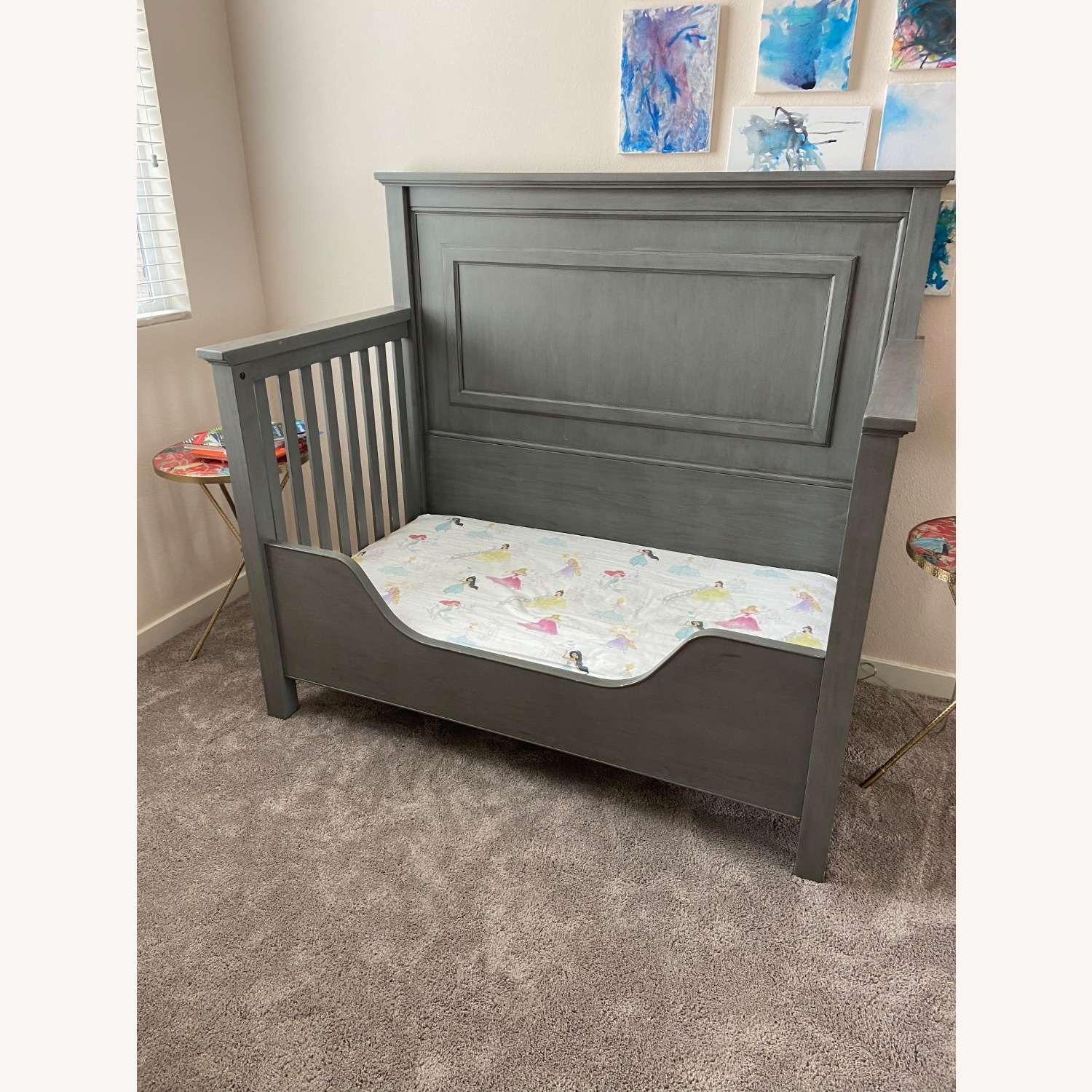 Restoration Hardware Marlowe Light Gray Wood Crib - image-3