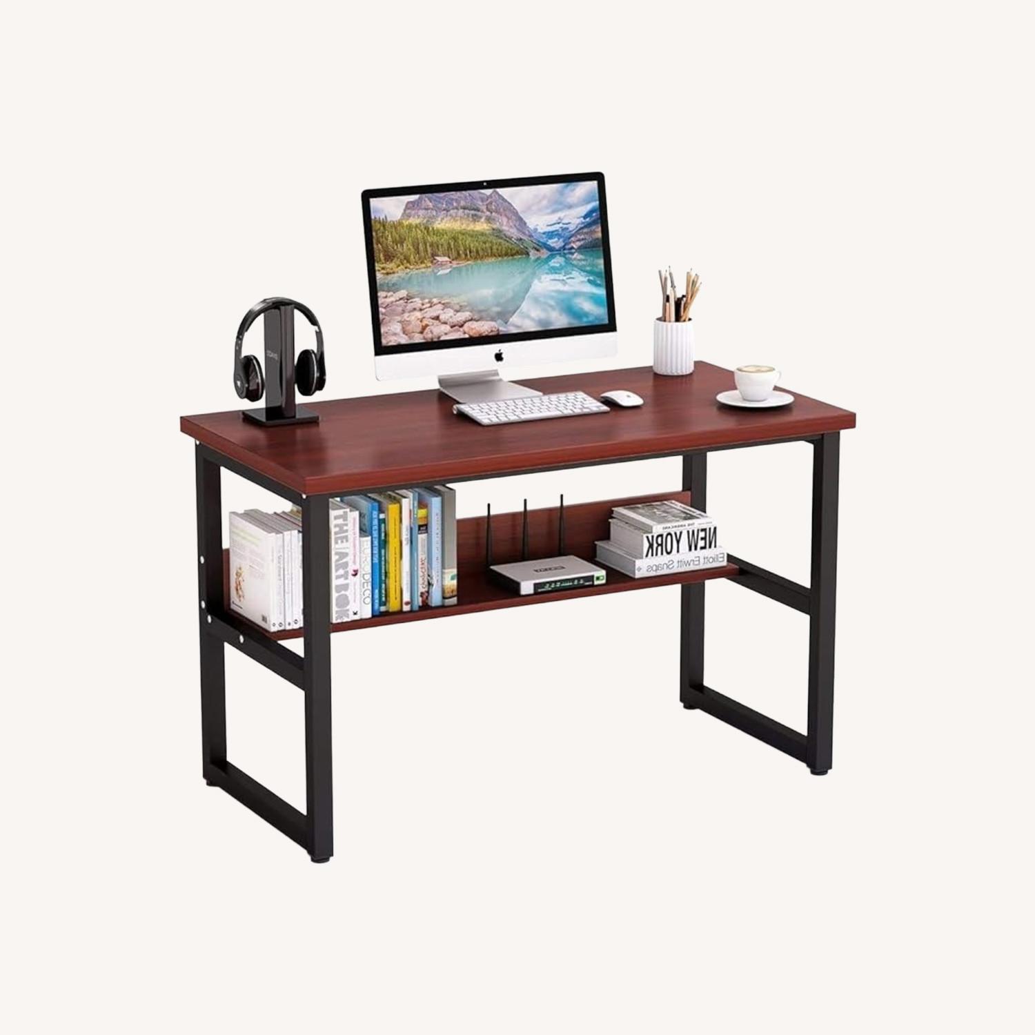 Wayfair Inbox Zero Dark Brown Desk - image-0