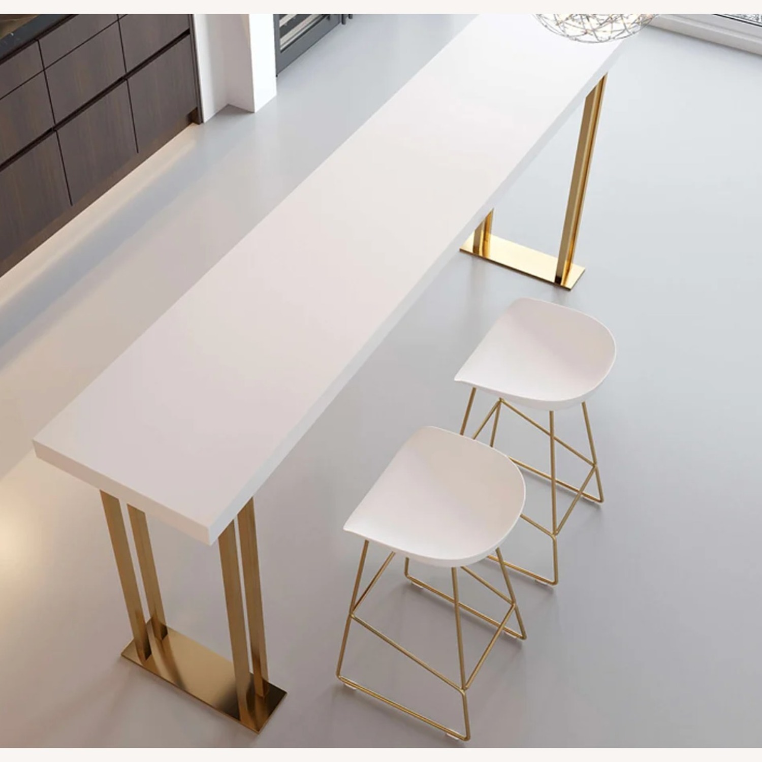Modern White Bar Table - image-1