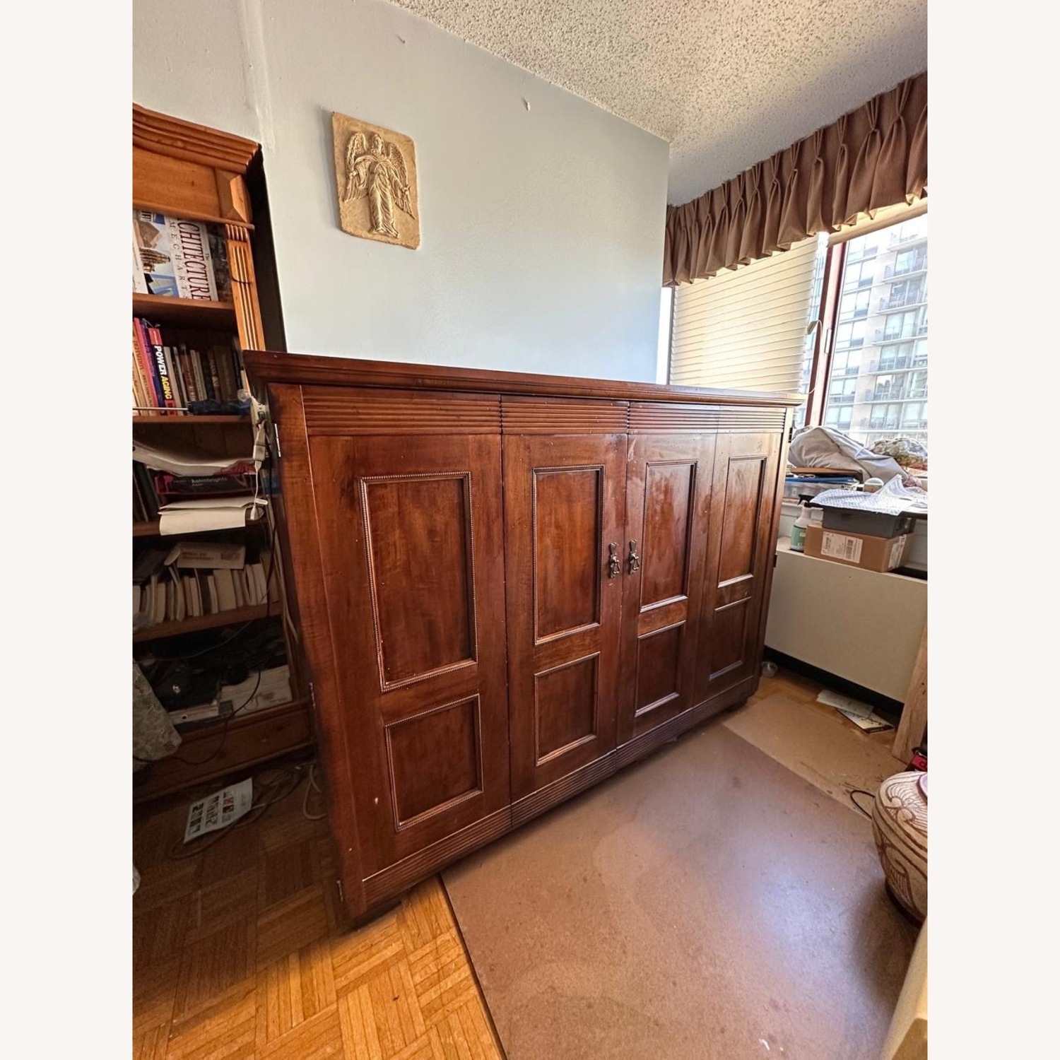 Vintage/Antique Dark Brown Armoire - image-2