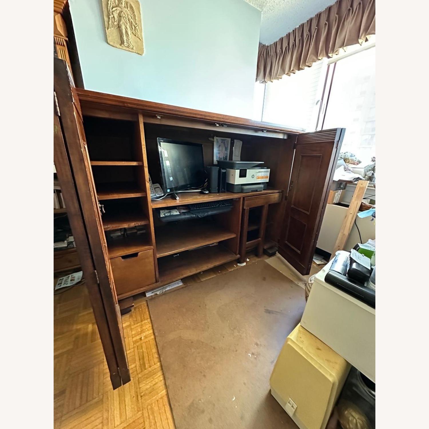 Vintage/Antique Dark Brown Armoire - image-4