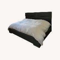 Modani Cama Dark Gray Faux Leather King Bed