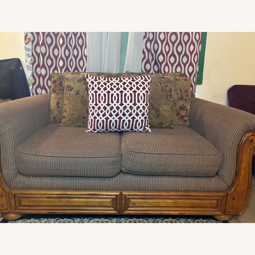 Used Tennsco Light Brown Fabric 2 Seater Sofa for sale on AptDeco