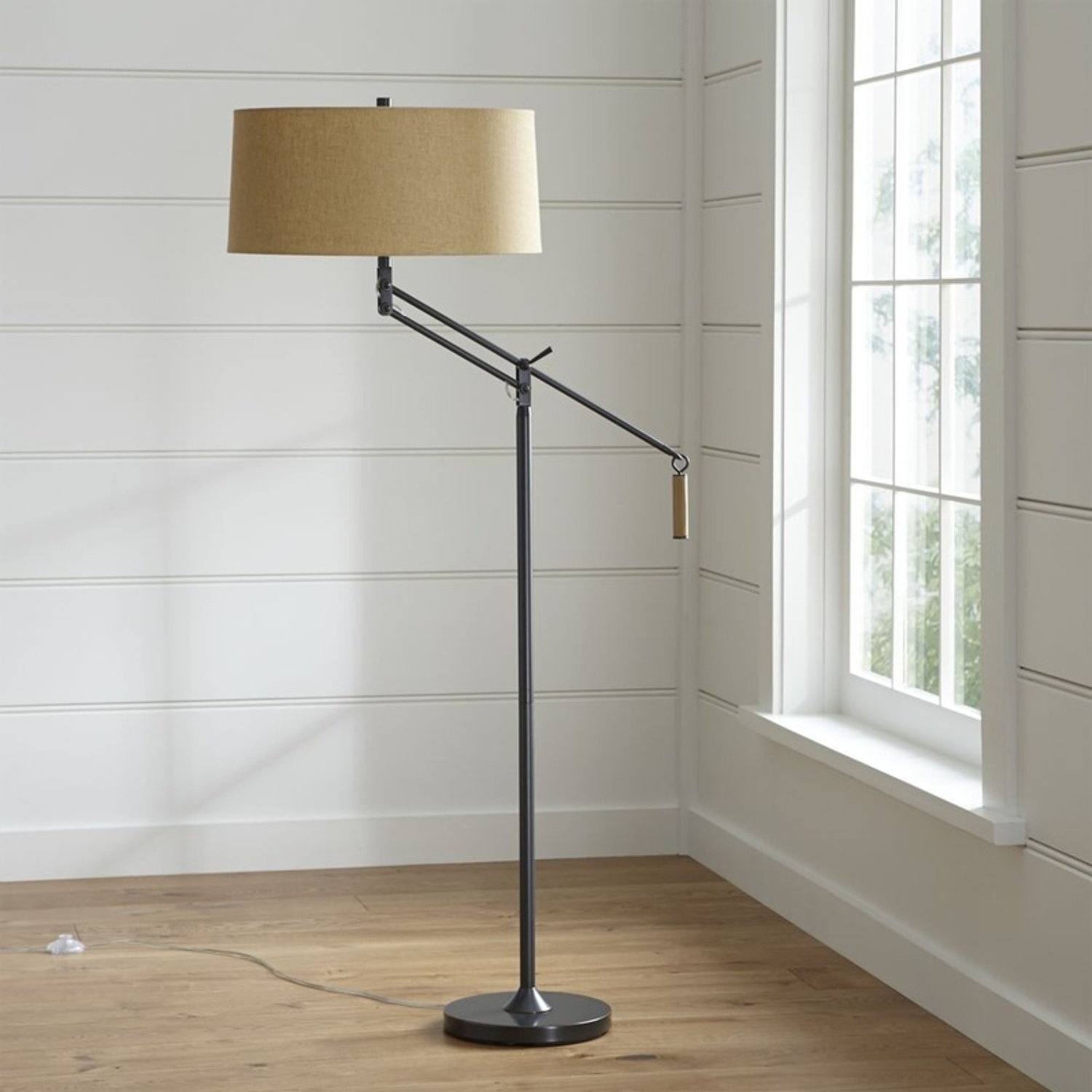 Crate & Barrel Dark Brown Metal Floor Lamp - image-5