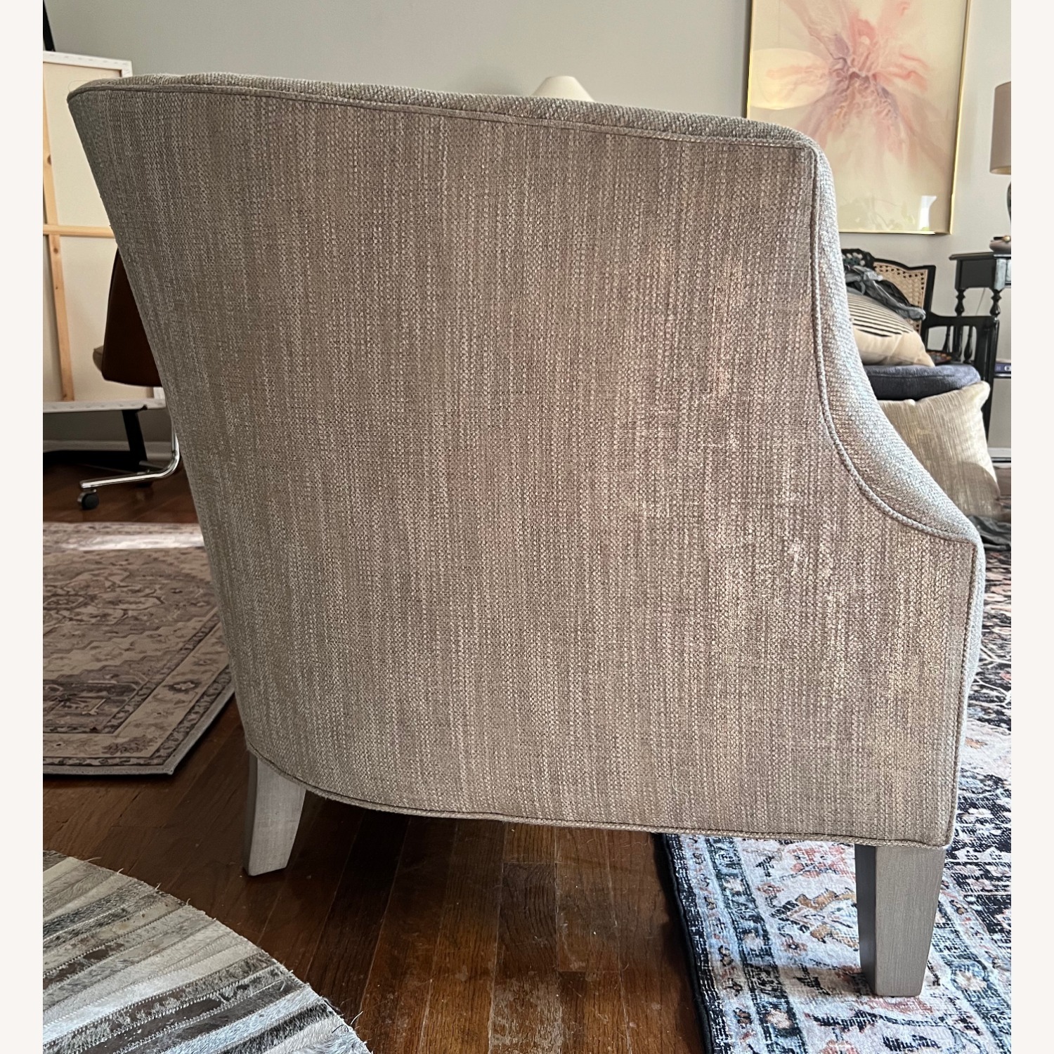 Lee Industries Light Gray/Silver Fabric Sofa - image-3