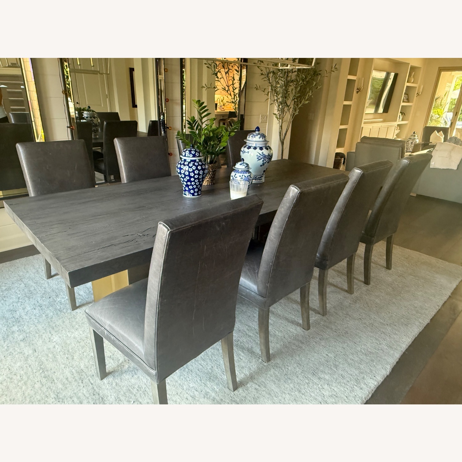 Restoration Hardware Dark Brown Dining Set - image-3