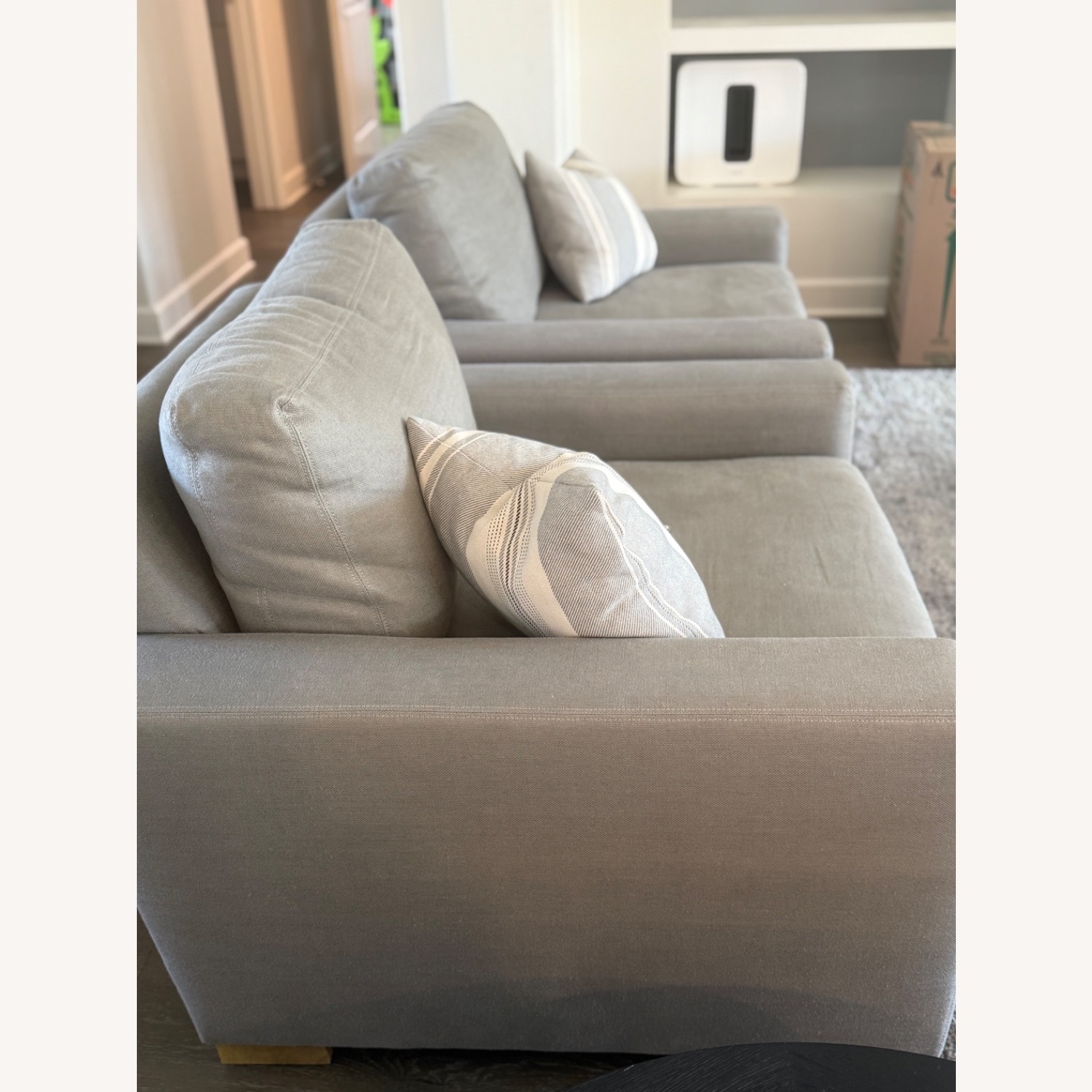 Restoration Hardware Light Gray Armchair - image-2