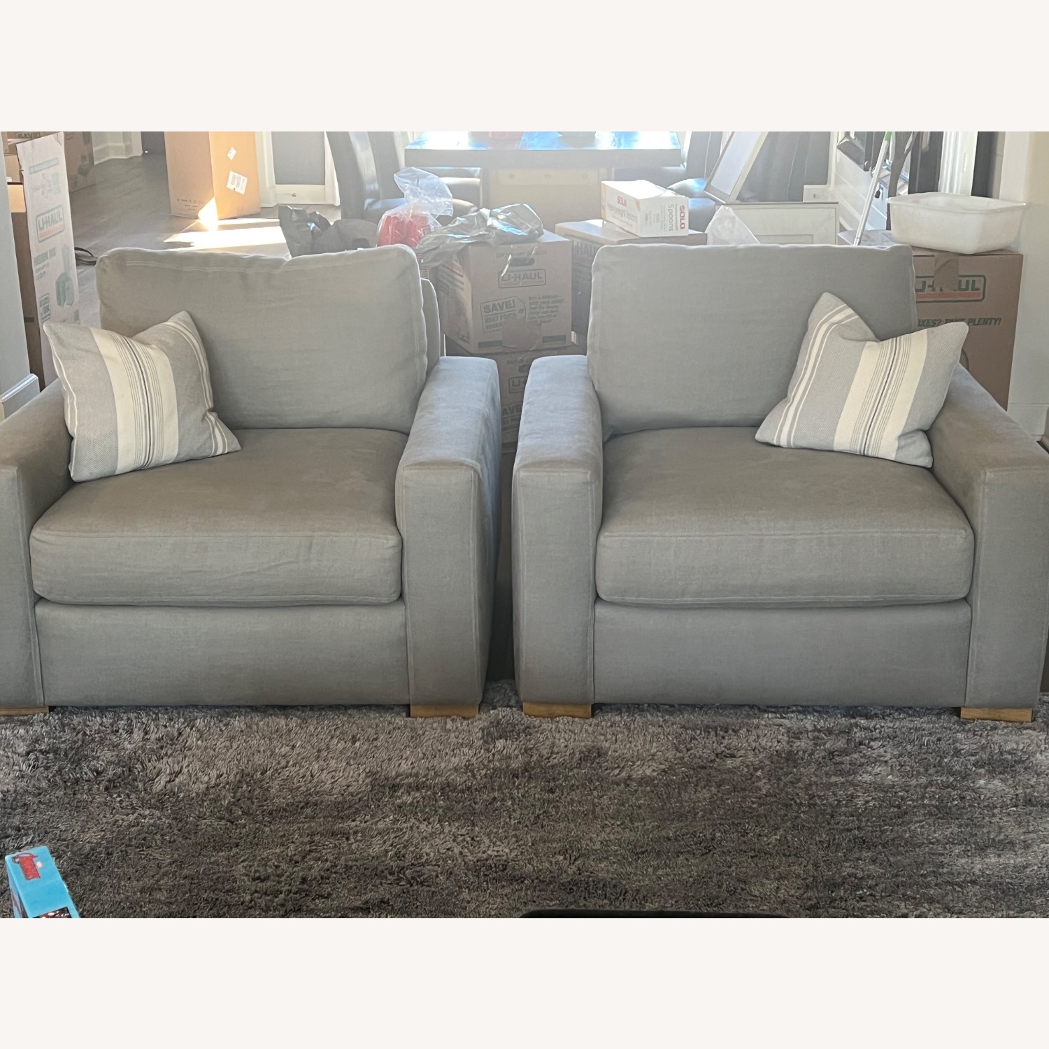Restoration Hardware Light Gray Armchair - image-1