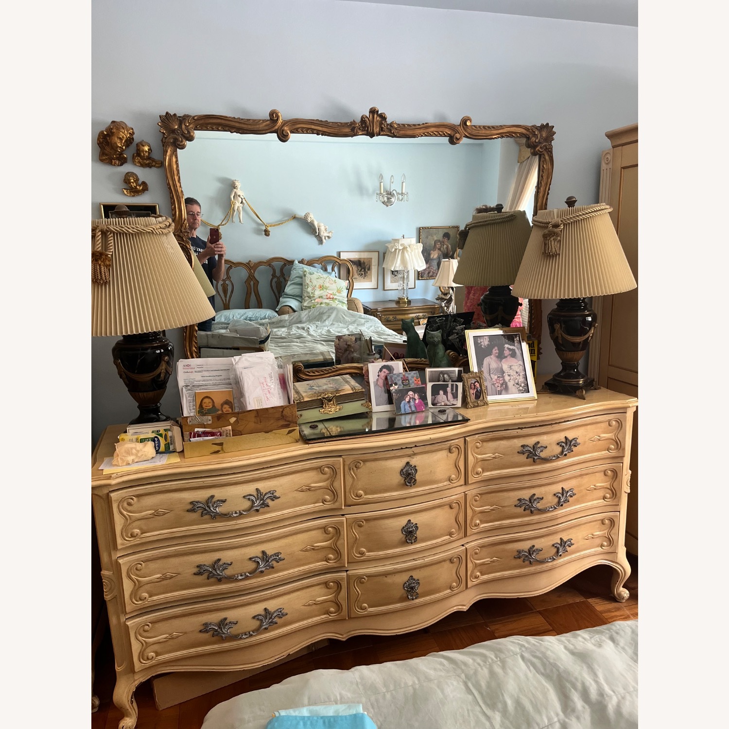 Vintage/Antique Finds Black Porcelain Table Lamps - image-2