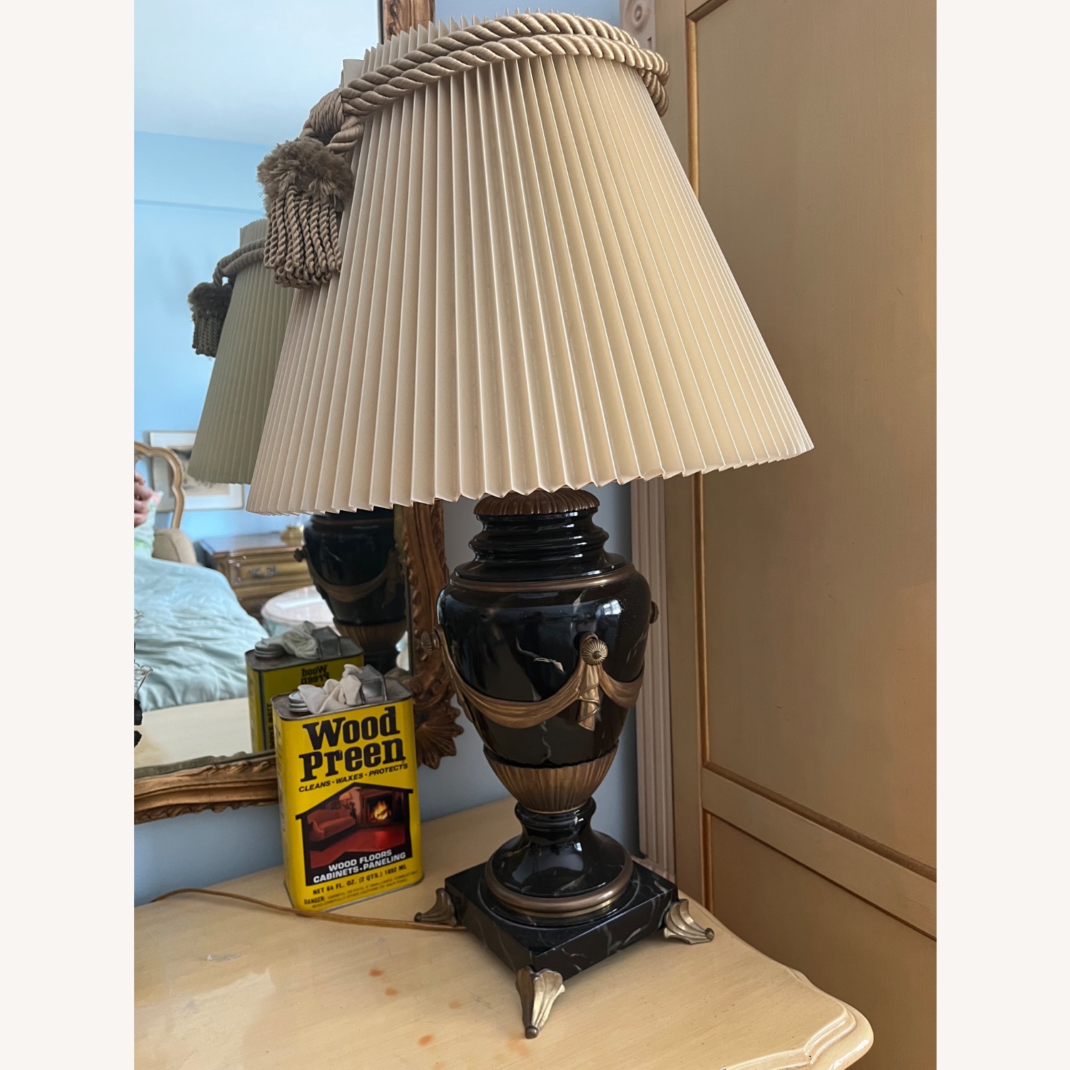 Vintage/Antique Finds Black Porcelain Table Lamps - image-3