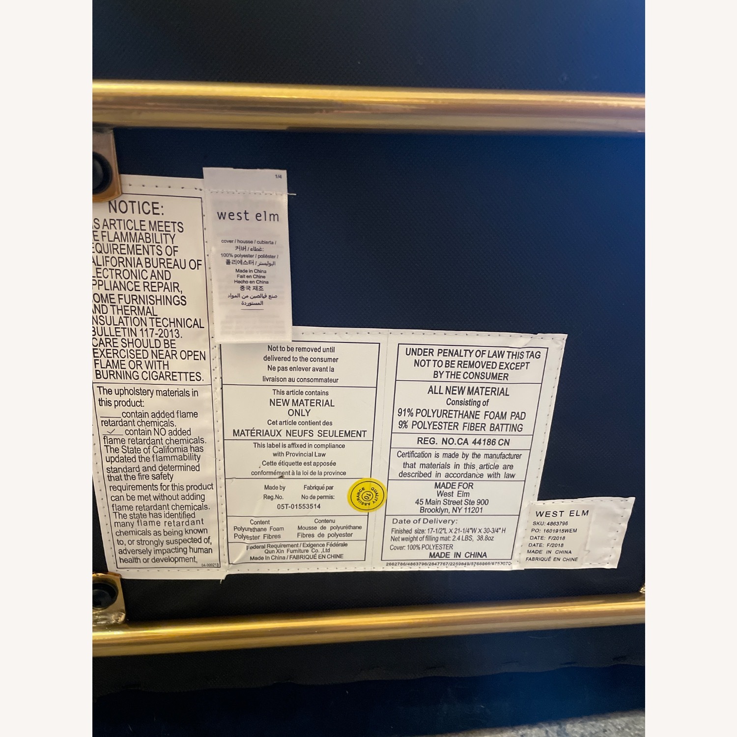 West Elm Wire Framing Dining Chairs - image-3