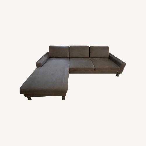Used Light Gray Suede Chaise Lounge for sale on AptDeco