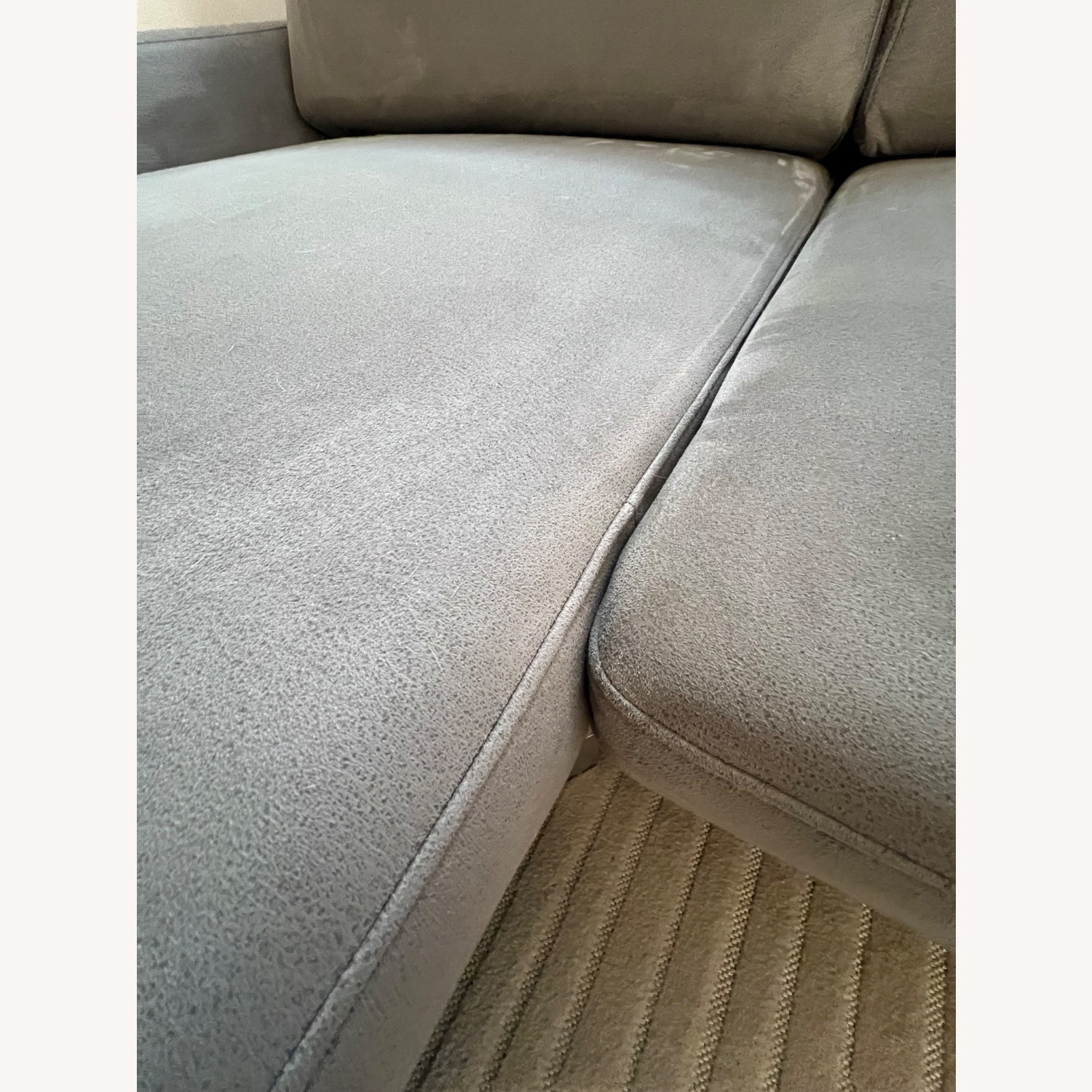 Light Gray Suede Chaise Lounge - image-3
